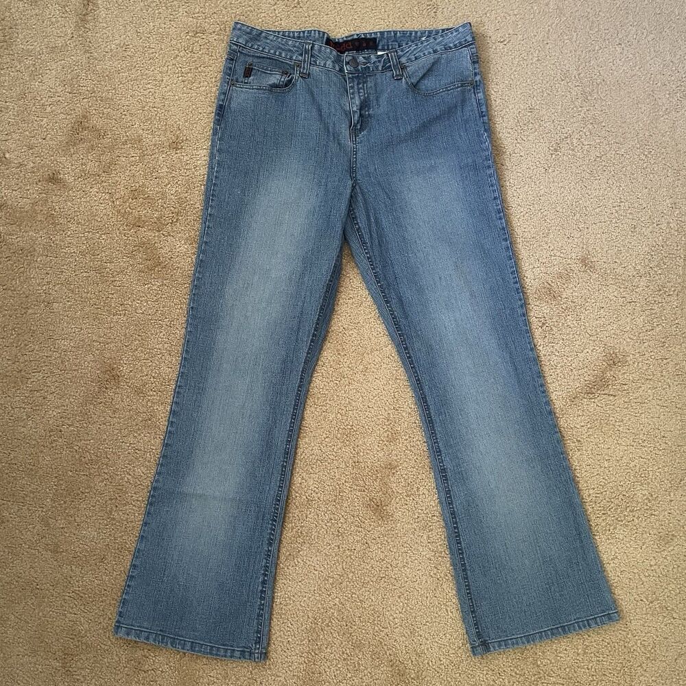 Mudd Jeans Women's Vintage Y2K Low Mid Rise Bootcut Size 13 Short Jeans Wide Leg